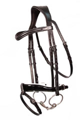 Henry James Saddlery Patent 3D Dressage Bridle With White Padding