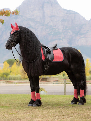 Lemieux Suede Dressage Square Cranberry 2 | Saddles Direct