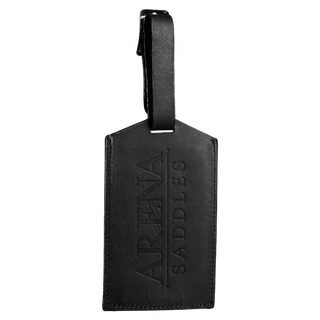 Black Arena Leather Luggage Tag 1 - Saddles Direct