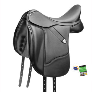 Black Bates Dressage+ Luxe Leather 1 - Saddles Direct