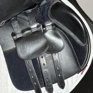 Bates All Purpose GP Heritage Leather Black 17.5" ADJ 8 | Saddles Direct