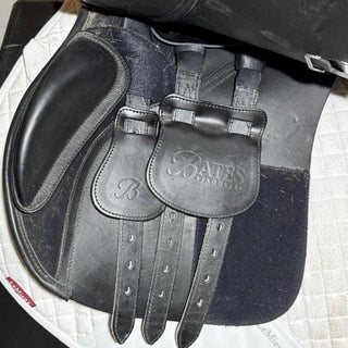 Bates All Purpose GP Heritage Leather Black 17.5" ADJ 7 | Saddles Direct