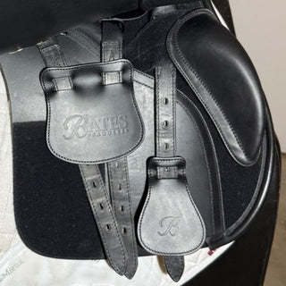 Bates All Purpose GP Heritage Leather Black 17.5" ADJ 8 | Saddles Direct