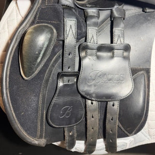 Bates All Purpose GP Heritage Leather Black 17.5" ADJ 6 | Saddles Direct