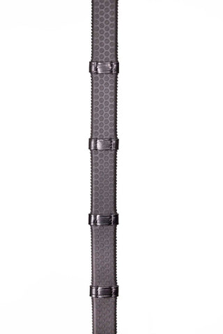 Henry James Saddlery Large Pimple Hybrid Rubber Reins with Leather Stoppers 1 | Saddles Direct