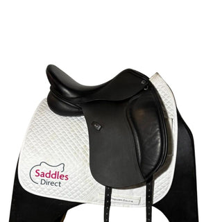 Black Ideal T&T twin flap Dressage Black 17" MW 2 - Saddles Direct