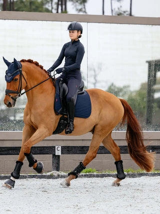 LeMieux Soft Shell Anti Slip Square Saddle Pad Navy lifestyle 2