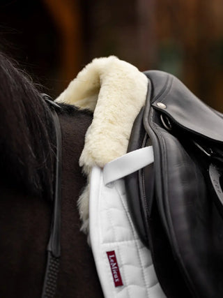 LeMieux Merino+ Half Lined Square Saddle Pad White/Natural lifestyle 1