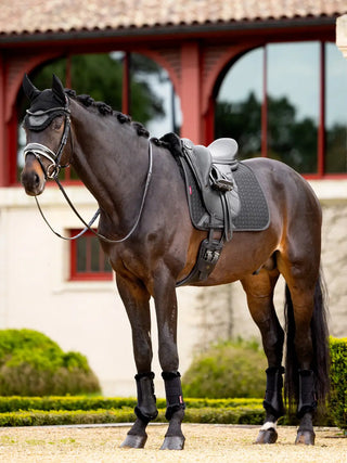 LeMieux Merino+ Half Lined Square Saddle Pad Black/Black lifestyle 2