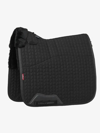 LeMieux Merino+ Half Lined Square Saddle Pad Black/Black - Dressage