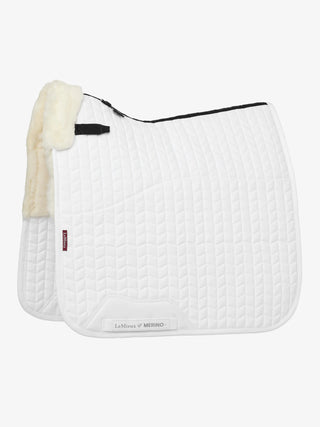 LeMieux Merino+ Half Lined Square Saddle Pad White/Natural - Dressage
