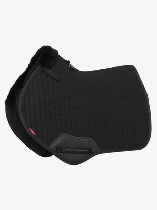 LeMieux Merino+ Half Lined Square Saddle Pad Black/Black - Close Contact
