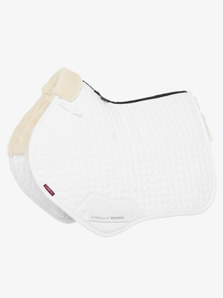 LeMieux Merino+ Half Lined Square Saddle Pad White/Natural - Close Contact