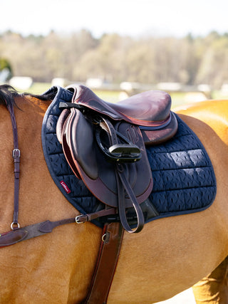 LeMieux 3D Mesh Self-Cool Square Saddle Pad - Navy Eurojump lifestyle