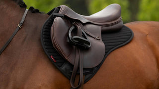 LeMieux Air-Tek Mesh Square Saddle Pad - Black Half Square lifestyle 2
