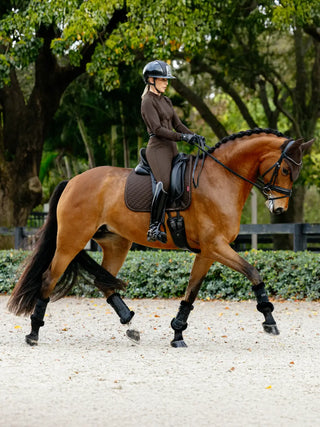 LeMieux Brilliance Square Saddle Pad Espresso lifestyle 2