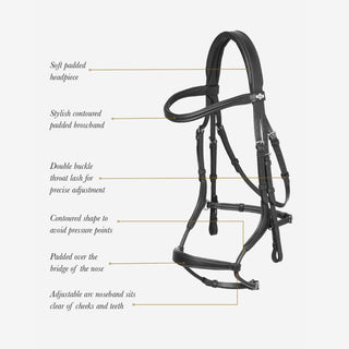 Pony LeMieux Arika Adjustable Anatomic Noseband Bridle 2 - Saddles Direct