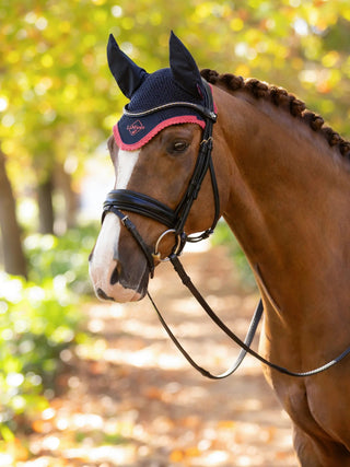 Lemieux Classic Fly Hood Navy/Cranberry 2 | Saddles Direct