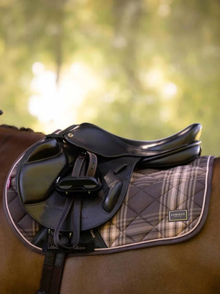 LeMieux Heritage Check Square Saddle Pad Cocoa 2 | Saddles Direct
