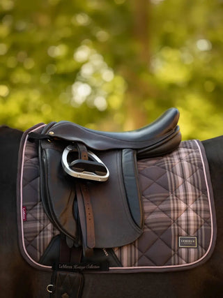 LeMieux Heritage Check Square Saddle Pad Cocoa 5 | Saddles Direct