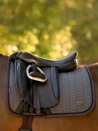 LeMieux Heritage Herringbone Square Saddle Pad Cocoa 3 | Saddles Direct