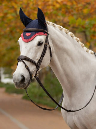 Lemieux Loire Fly Hood Navy/Cranberry 2 | Saddles Direct