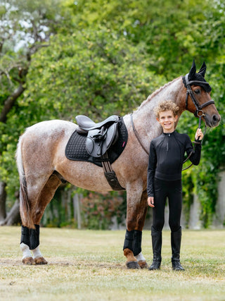 LeMieux Mini Suede Close Contact Square Black 2 | Saddles Direct