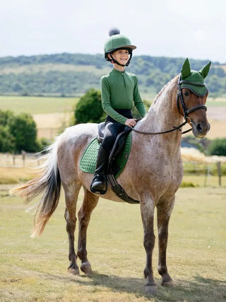 LeMieux Mini Suede Close Contact Square Hunter Green 2 | Saddles Direct