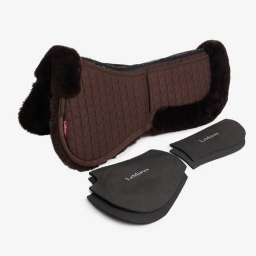 LeMieux ProSorb Demi-tapis Uni 2 Poches Noir - Avec Inserts Mousse Haute Densité