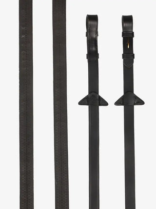 LeMieux Rubber Reins Brown/Brass 1 | Saddles Direct