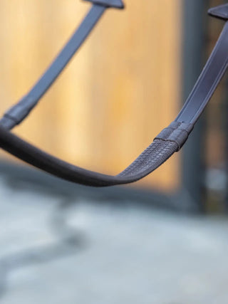 LeMieux Rubber Reins Brown/Brass 3 | Saddles Direct