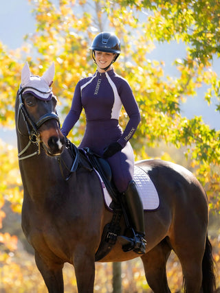 Lemieux Suede Dressage Square Lilac 2 | Saddles Direct