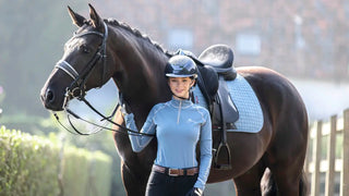 LeMieux Suede Saddle Pad Ice Blue 7 | Saddles Direct
