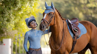 LeMieux Suede Saddle Pad Ice Blue 8 | Saddles Direct
