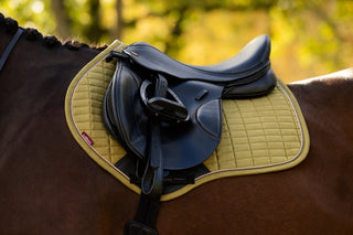 LeMieux Suede Square Saddle Pad Gooseberry 6 | Saddles Direct