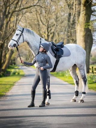 LeMiuex Suede Close Contact Square Grey 2 | Saddles Direct