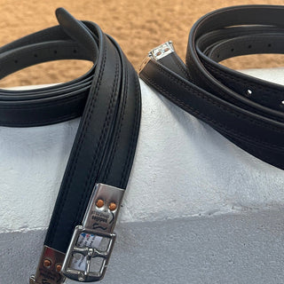 Black/Titanium Opera Stirrups & Leathers Bundle 5 - Saddles Direct