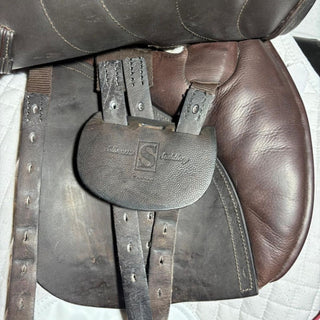 Silhouette Vision Plus Dual Flap Jump Brown 17" W 8 | Saddles Direct
